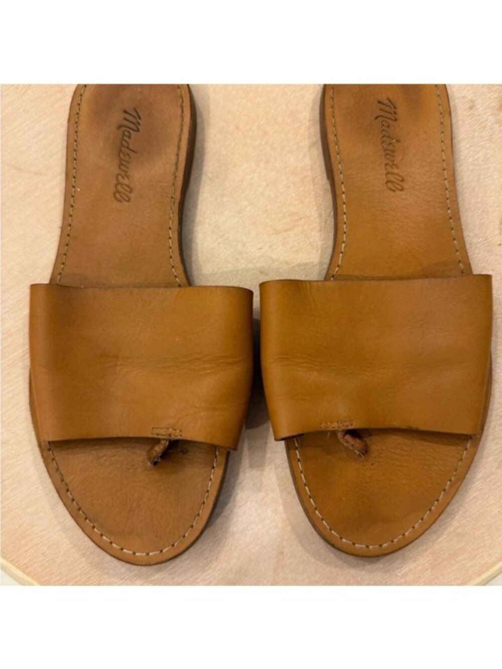 Madewell The Boardwalk Post Slide Sandal in Leather Size 7.5 - Picture 4 of 9